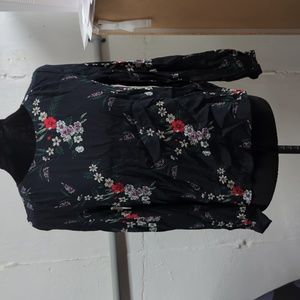 Nwt dark floral long sleeve H&M top